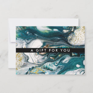 Blue Green and Gold Splatter Gift Certificate