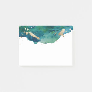 Blue Green and Gold Splatter Post it Post-it Notes