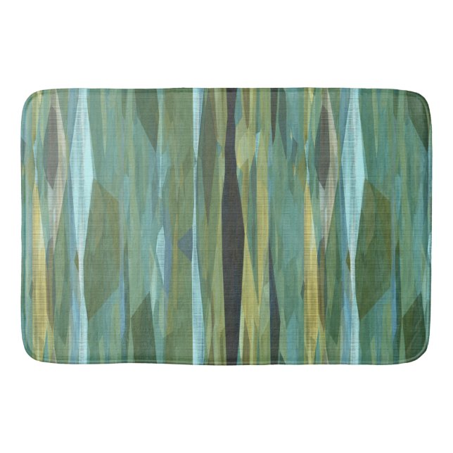 Blue Green and Grey Modern art   Bath Mat (Front)