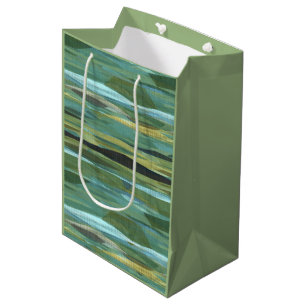 Blue Green and Grey Modern art Medium Gift Bag