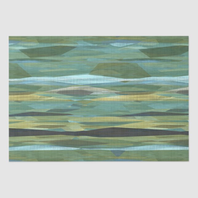Blue Green and Grey Modern art   Tissue Paper (Front)