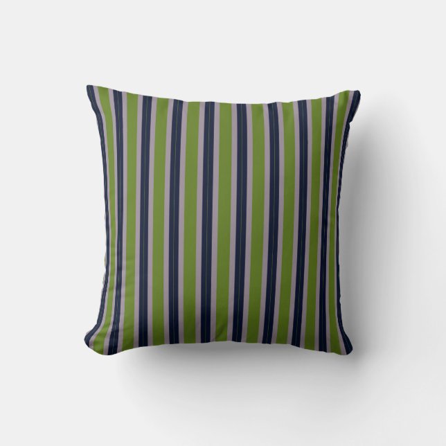 Blue, Green and Purple Stripes Cushion (Front)