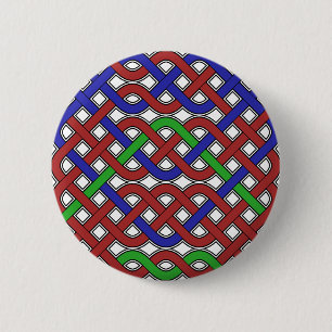 Blue, Green and Red Celtic Knots 6 Cm Round Badge