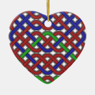 Blue, Green and Red Celtic Knots Ceramic Tree Decoration