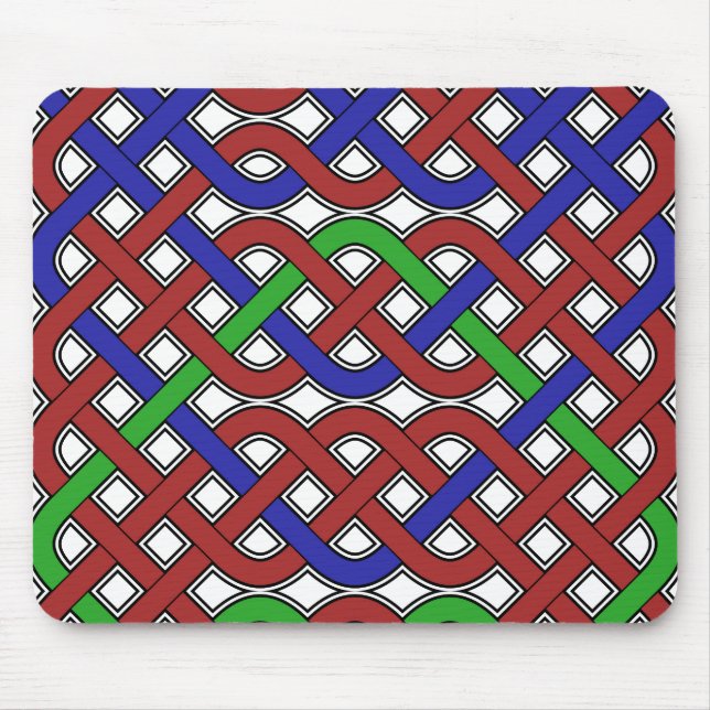 Blue, Green and Red Celtic Knots Mouse Pad (Front)