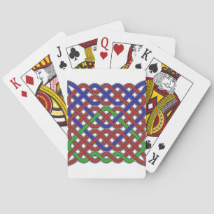 Blue, Green and Red Celtic Knots Playing Cards