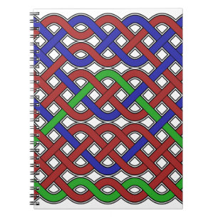 Blue, Green and Red Celtic Knots Spiral Notebook