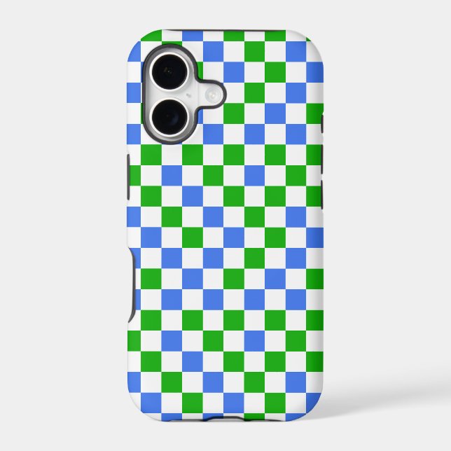 Blue Green And White Chequered Pattern  (Back)