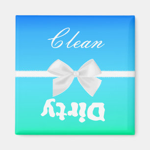 Blue, Green and White Clean-Dirty Kitchen Magnet