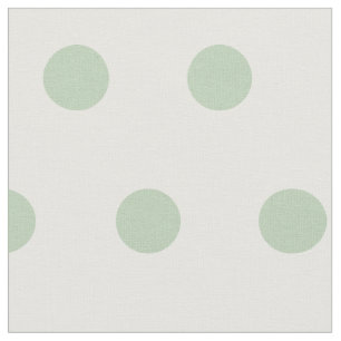 Blue/green and white large polka dots fabric