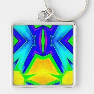 ~ Blue Green and Yellow ~ Keychain