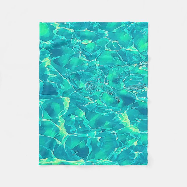 Blue Green Aqua Pattern  Fleece Blanket (Front)