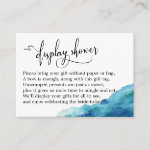 Blue Green Aqua Watercolor Display Shower Card