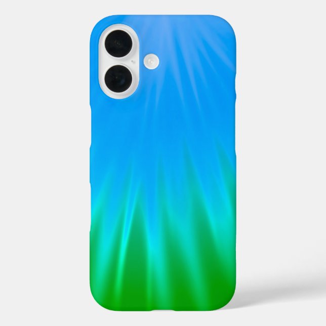 Blue & Green Aurora-Inspired iPhone 16 Case (Back)