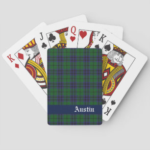 Blue & Green Austin Scottish Plaid Playing Cards