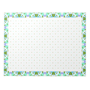 Blue Green Back to School Dot Grid BuJo Planner Notepad