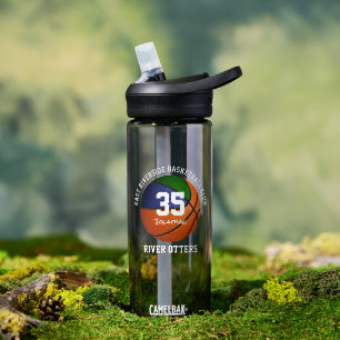blue green basketball team colours boys girls  water bottle