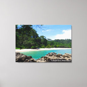 Blue Green Bay Landscape Travel Photo Indonesia Canvas Print