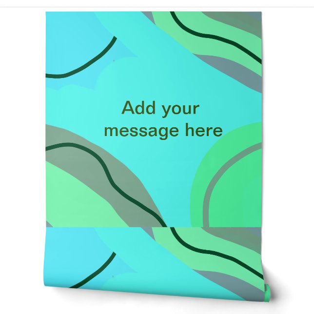 Blue green black pastel abstract add name text boh wallpaper (Unrolling)