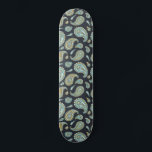 Blue Green Black Pattern  Skateboard<br><div class="desc">A vintage retro boho paisley pattern royal blue green and black skateboard. Cute and whimsical.</div>