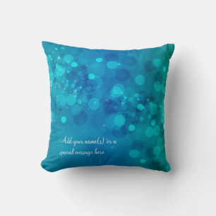 Blue Green Bokeh American MoJo Pillow