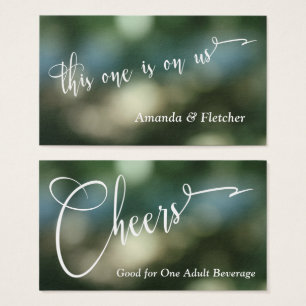 Blue & Green Bokeh Light Typography Drink Tickets