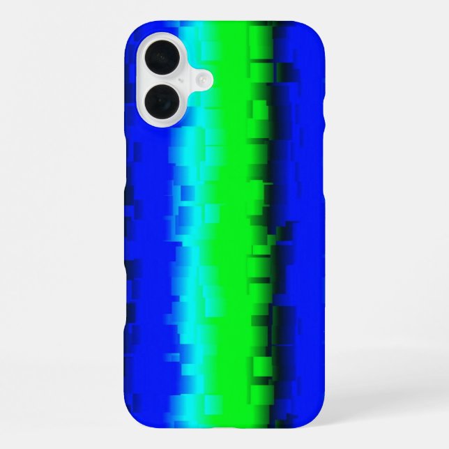 Blue Green Broken Glass Stripes iPhone Case (Back)