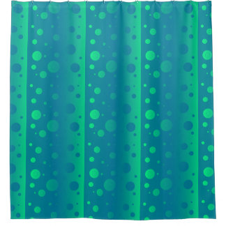 Blue Green Bubbles Shower Curtain