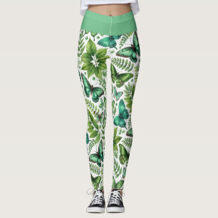 Blue-Green Butterflies Leggings