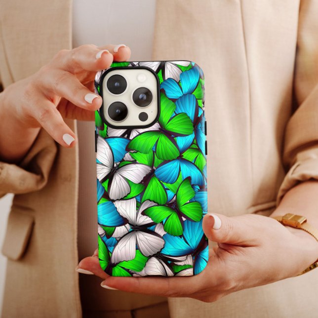 Blue-Green Butterfly iPhone | 60s Hippie iPhone 13 Case-Mate iPhone Case (Creator Uploaded)