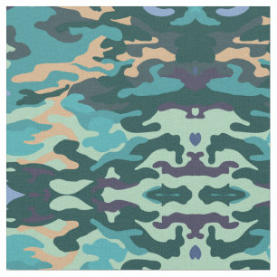 Blue & Green Camouflage Fabric