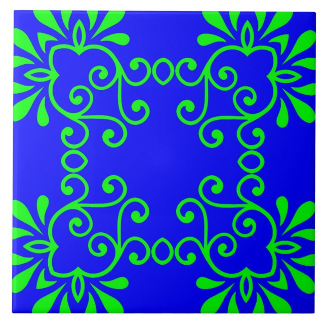 Blue & Green Ceramic Tile (Front)