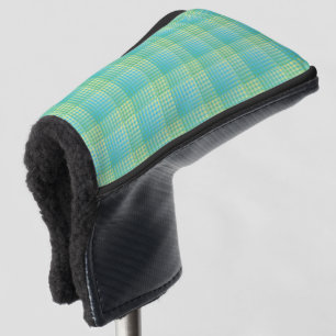 Blue Green Chequered Abstract Pattern Golf Head Cover