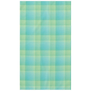 Blue Green Chequered Abstract Pattern Tablecloth