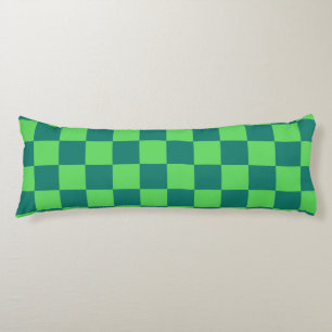 Blue Green Chequered Gingham Pattern Body Cushion