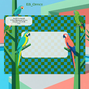 Blue & Green Chequered Return Address Envelope