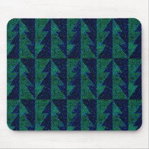 Blue, green Christmas trees. Mouse Pad