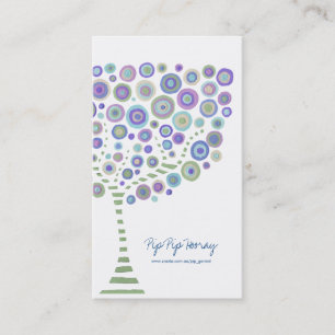 Blue Green Circle Tree Cream Business Profile Card