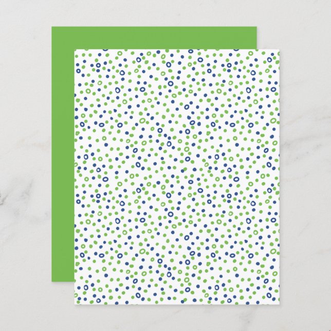 Blue Green Circles Dots Scrapbook Paper (Front/Back)