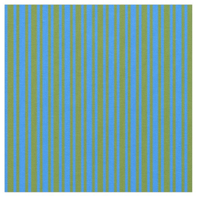 Blue & Green Coloured Lined/Striped Pattern Fabric (Close Up)