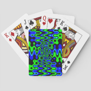 Blue & Green Colourful Psychedelic Playing Cards