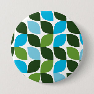 Blue, green, cool, trendy, modern nature abstract 7.5 cm round badge
