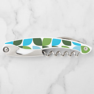 Blue, green, cool, trendy, modern nature abstract corkscrew