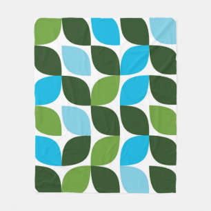 Blue, green, cool, trendy, modern nature abstract fleece blanket