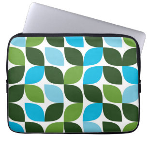 Blue, green, cool, trendy, modern nature abstract laptop sleeve