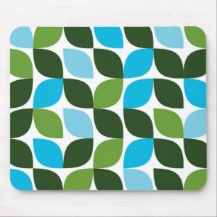 Blue, green, cool, trendy, modern nature abstract mouse pad