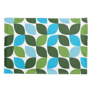 Blue, green, cool, trendy, modern nature abstract pillowcase