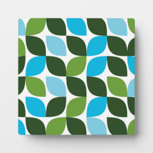 Blue, green, cool, trendy, modern nature abstract plaque