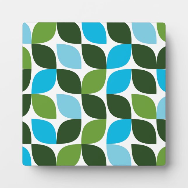 Blue, green, cool, trendy, modern nature abstract plaque (Front)