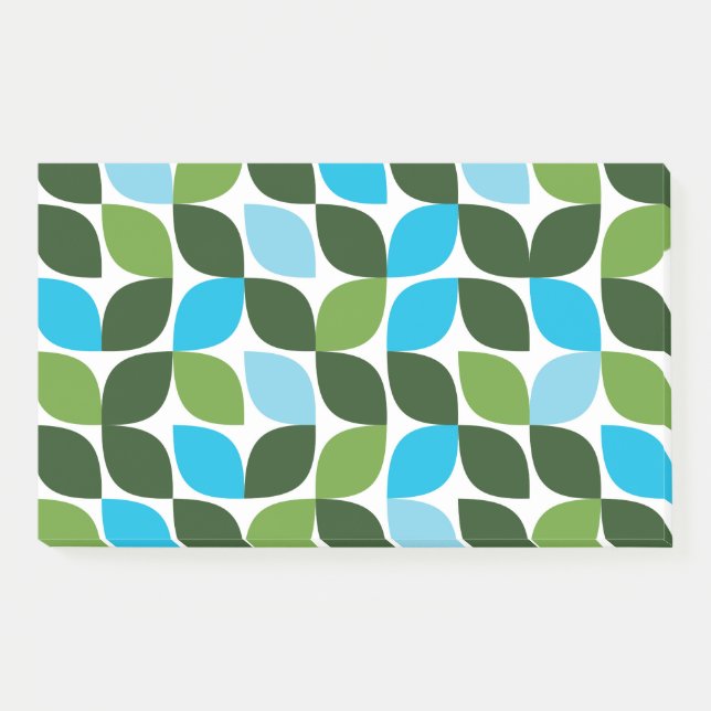 Blue, green, cool, trendy, modern nature abstract post-it notes (Front)